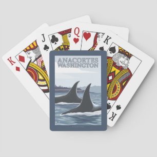 Schwertwal-Wale #1 - Anacortes, Washington Spielkarten