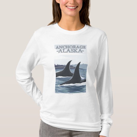 Schwertwal-Wale #1 - Anchorage, Alaska T-Shirt (Vorderseite)