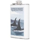 Schwertwal-Wale #1 - Bainbridge Insel, Washington Flachmann (Links)