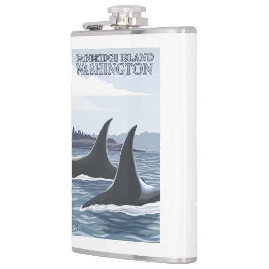 Schwertwal-Wale #1 - Bainbridge Insel, Washington Flachmann (Links)