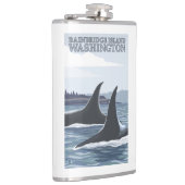 Schwertwal-Wale #1 - Bainbridge Insel, Washington Flachmann (Rechts)