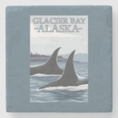Schwertwal-Wale #1 - Glacier Bay, Alaska Steinuntersetzer (Vorderseite)