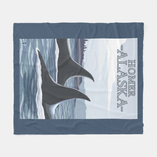 Schwertwal-Wale #1 - Homer, Alaska Fleecedecke (Vorderseite (Horizontal))