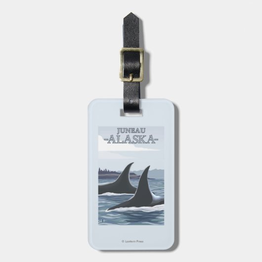 Schwertwal-Wale #1 - Juneau, Alaska Gepäckanhänger (Vorderseite vertikal)