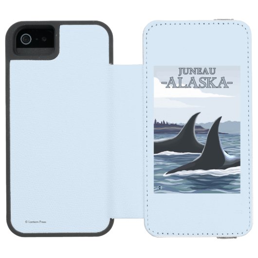 Schwertwal-Wale #1 - Juneau, Alaska Incipio iPhone Geldbeutel-Hülle (Folio Geöffnet)
