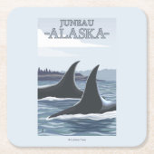 Schwertwal-Wale #1 - Juneau, Alaska Rechteckiger Pappuntersetzer (Vorderseite)