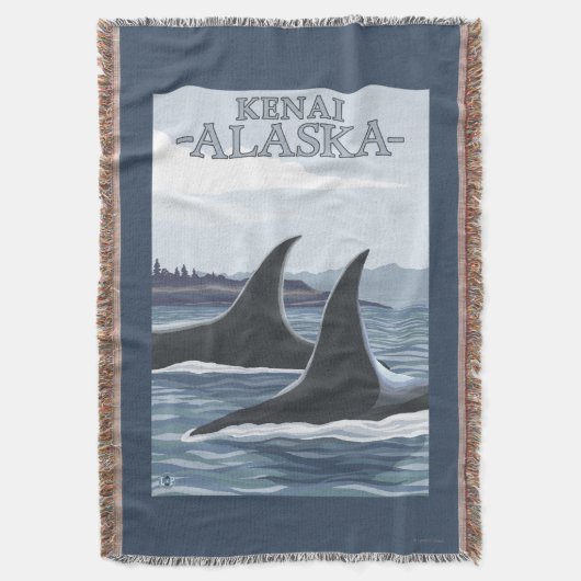 Schwertwal-Wale #1 - Kenai, Alaska Decke (Vorderseite Vertikal)