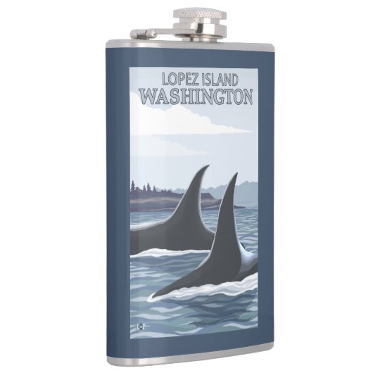 Schwertwal-Wale #1 - Lopez, Washington Flachmann (Rechts)