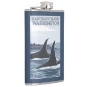 Schwertwal-Wale #1 - San- Juaninsel, Washington Flachmann (Rechts)