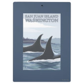 Schwertwal-Wale #1 - San- Juaninsel, Washington Klemmbrett (Rückseite)