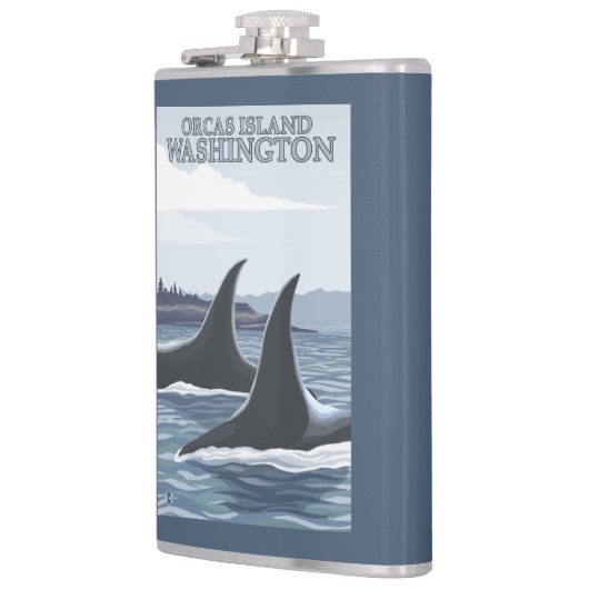 Schwertwal-Wale #1 - Schwertwale Insel, Washington Flachmann (Links)