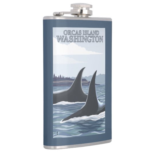 Schwertwal-Wale #1 - Schwertwale Insel, Washington Flachmann (Rechts)