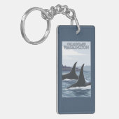 Schwertwal-Wale #1 - Schwertwale Insel, Washington Schlüsselanhänger (Vorderseite links)