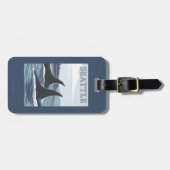 Schwertwal-Wale #1 - Seattle, Washington Gepäckanhänger (Vorderseite horizontal)