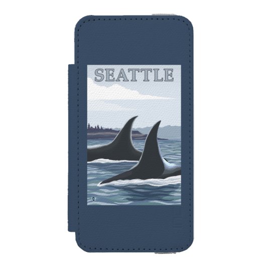 Schwertwal-Wale #1 - Seattle, Washington Incipio iPhone Geldbeutel-Hülle (Folio Vorderseite)