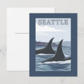 Schwertwal-Wale #1 - Seattle, Washington Postkarte (Vorne/Hinten)