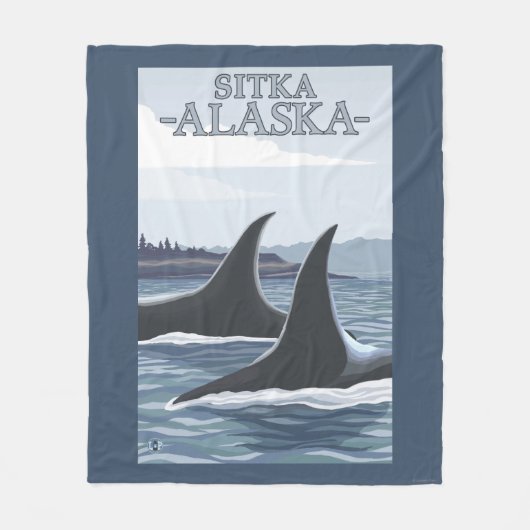 Schwertwal-Wale #1 - Sitka, Alaska Fleecedecke (Vorderseite)