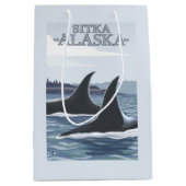 Schwertwal-Wale #1 - Sitka, Alaska Mittlere Geschenktüte (Vorderseite)