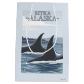 Schwertwal-Wale #1 - Sitka, Alaska Mittlere Geschenktüte (Rückseite)