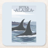 Schwertwal-Wale #1 - Sitka, Alaska Rechteckiger Pappuntersetzer (Vorderseite)