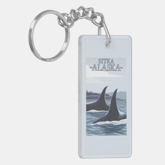 Schwertwal-Wale #1 - Sitka, Alaska Schlüsselanhänger (Vorderseite links)