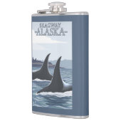 Schwertwal-Wale #1 - Skagway, Alaska Flachmann (Links)