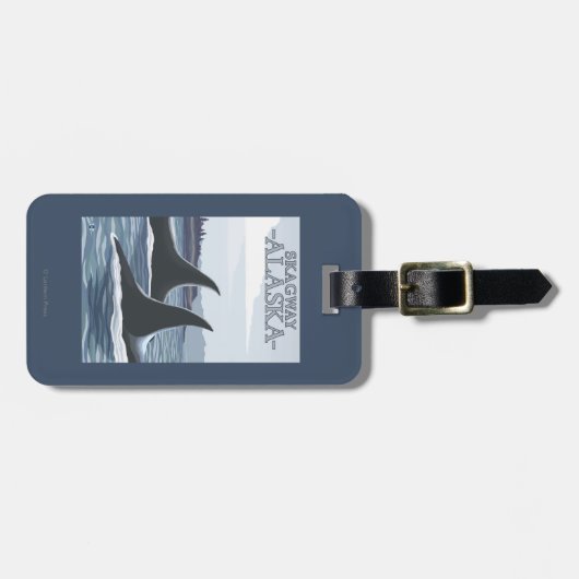 Schwertwal-Wale #1 - Skagway, Alaska Gepäckanhänger (Vorderseite horizontal)