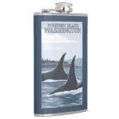 Schwertwal-Wale #1 - Whidbey, Washington Flachmann (Rechts)