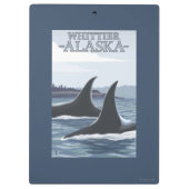 Schwertwal-Wale #1 - Whittier, Alaska Klemmbrett (Rückseite)