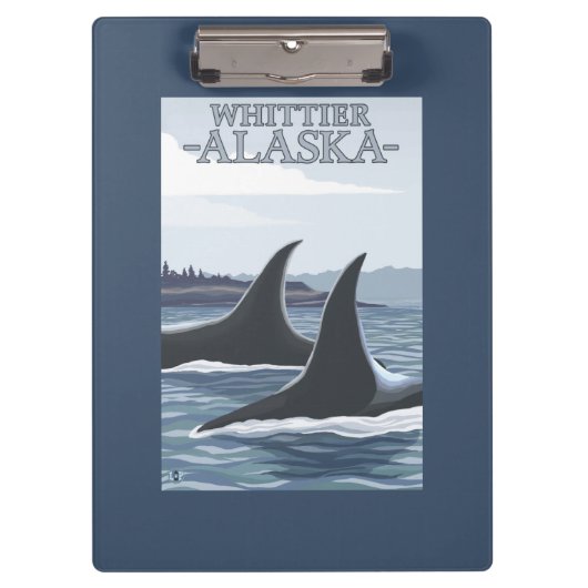 Schwertwal-Wale #1 - Whittier, Alaska Klemmbrett (Vorderseite)