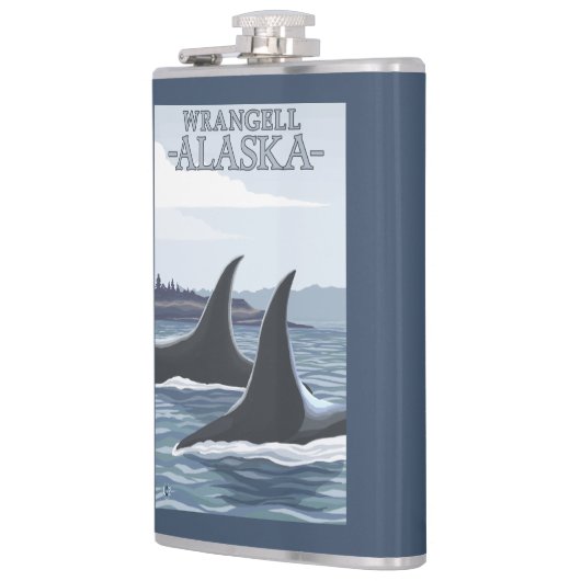 Schwertwal-Wale #1 - Wrangell, Alaska Flachmann (Links)