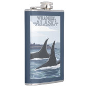 Schwertwal-Wale #1 - Wrangell, Alaska Flachmann (Rechts)