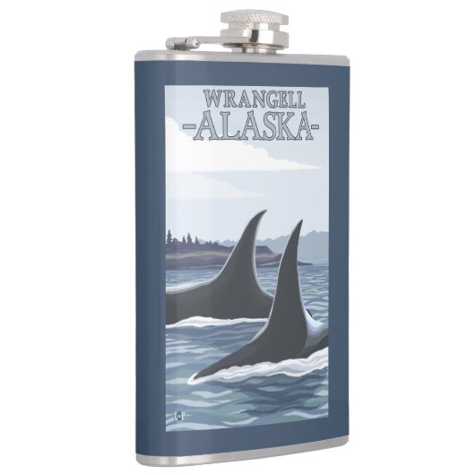 Schwertwal-Wale #1 - Wrangell, Alaska Flachmann (Rechts)