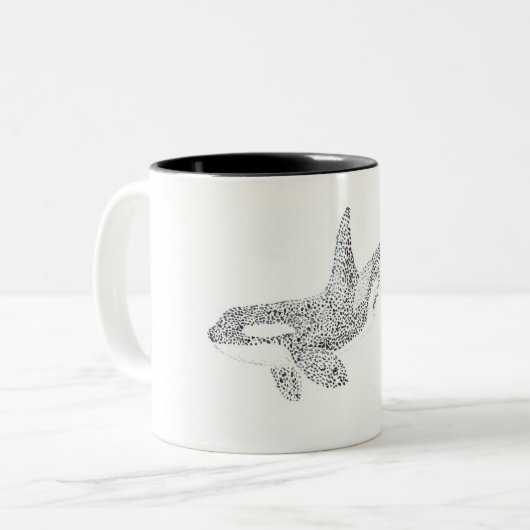 Schwertwal Zweifarbige Tasse (Vorderseite Links)