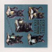 Schwerwiegende Katzen und Kaffee Puzzle (Horizontal)
