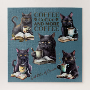 Schwerwiegende Katzen und Kaffee Puzzle
