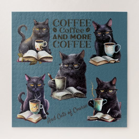 Schwerwiegende Katzen und Kaffee Puzzle (Vertikal)