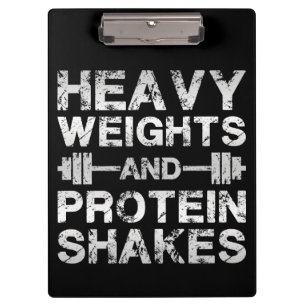 Schwerwiegende und Protein-Shakes - Gymnastik Klemmbrett