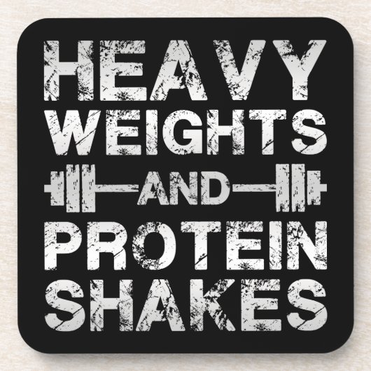 Schwerwiegende und Protein-Shakes - Gymnastik Untersetzer (Vorderseite)