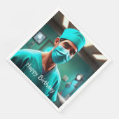 Schwerwiegender Chirurg zum Geburtstag Serviette (Ecke)