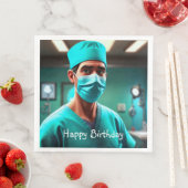 Schwerwiegender Chirurg zum Geburtstag Serviette (Beispiel)