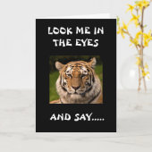 SCHWERWIEGENDER TIGER SAGT: "GEHT GUT!" KARTE (Gelbe Blume)