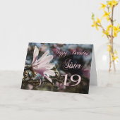 Schwester 19. Geburtstag mit Magnolia Karte (Gelbe Blume)