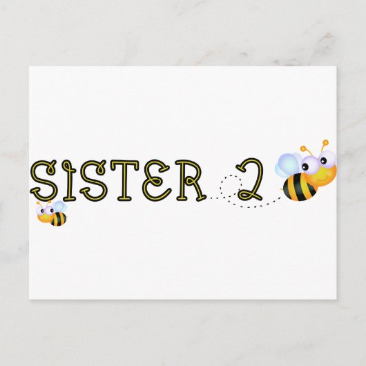 Schwester 2 Biene Postkarte (Vorderseite)