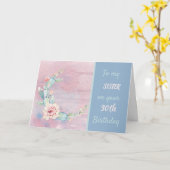 Schwester 30. Geburtstagskaktus Karte (Gelbe Blume)