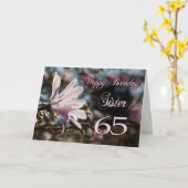 Schwester 65. Geburtstag mit Magnolia Karte (Gelbe Blume)