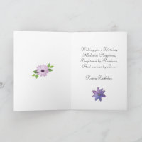 Geburtstagskarte Zum 75. Geburtstag Für Tante – Mit Blumen & Schmetterlingen, Innen Leer, 15x15 Cm