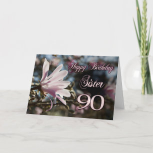 Schwester 90. Geburtstag mit Magnolia Karte