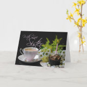 Schwester A Birthday Tee Yum Teekuchen Blume Karte (Gelbe Blume)