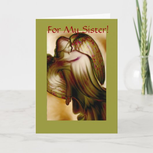 Schwester - Angel Feiertagskarte (Vorderseite)
